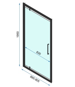 CABINA DE DUS REA RAPID SWING, 90x90CM, NEGRU, DIN STICLA, CALITATE SUPERIOARA - Img 6
