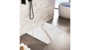 CADITA DE DUS REA MAGNUM CARRARA, 90x90 CM, EFECT DE MARMURA ALBA, DIN COMPOZIT, CALITATE SUPERIOARA - Img 7