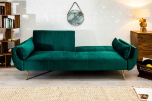 CANAPEA EXTENSIBILA 215CM, DIN CATIFEA VERDE/ AURIU, DESIGN MODERN, ARTIM GROUP SELECTION - Img 2