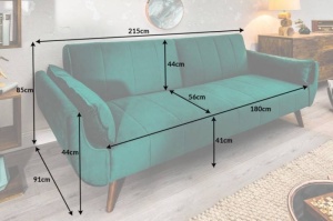 CANAPEA EXTENSIBILA, 215CM, DIN CATIFEA VERDE, DESIGN MODERN, ARTIM GROUP COLLECTION - Img 7