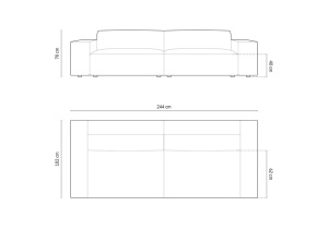 CANAPEA JODIE, 4 LOCURI, 244 CM, DIVERSE CULORI SI MATERIALE, DESIGN DEOSEBIT - Img 17