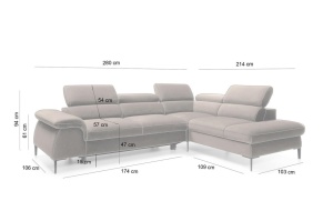 COLTAR EDIE LARGE, CU FUNCTIE DE DORMIT, GRUPA I, CONFECTIONAT DIN METAL, SPUMA POLIURETANICA SI TEXTIL, STIL MODERN - Img 2