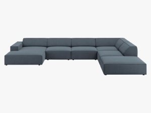 COLTAR JODIE, DREAPTA, 7 LOCURI, 364 CM, DIVERSE CULORI SI MATERIALE, DESIGN DEOSEBIT - Img 14