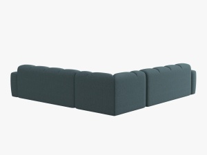 COLTAR LISA, 6 LOCURI, 310 CM, ALBASTRU DESCHIS 76, TAPITERIE DIN STOFA, DESIGN DEOSEBIT - Img 3