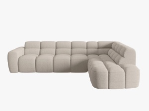 COLTAR LISA, DREAPTA, 5 LOCURI, 293 CM, BEJ 05, TAPITERIE DIN STOFA, DESIGN DEOSEBIT - Img 1