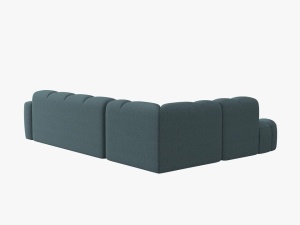 COLTAR LISA, STANGA, 5 LOCURI, 293 CM, ALBASTRU DESCHIS 76, TAPITERIE DIN STOFA, DESIGN DEOSEBIT - Img 3