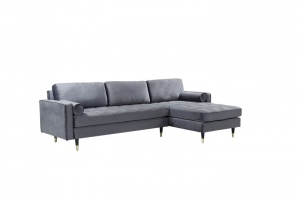 COLTAR SUPER CONFORTABIL 260CM, VELVET II, DIN LEMN SI CATIFEA GRI, ARTIM GROUP SELECTION - Img 2