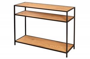 CONSOLA MODERNA, SLIM LINE 100CM, DIN FURNIR LEMN SI METAL - Img 1