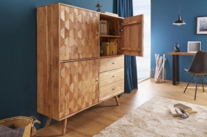 DULAP/BUFET LEMN MASIV, 140CM DIN LEMN ACACIA, DESIGN RETRO, ARTIM GROUP SELECTION - Img 2
