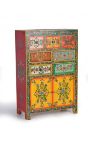 DULAP LIVING 122CM, MULTICOLOR, LEMN DE MANGO, GINER Y COLOMER - Img 1