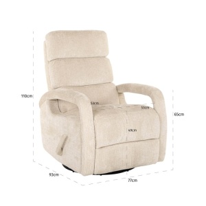 FOTOLIU PIVOTANT RELAXANT DENVI, BEJ CHENILLE NIAGARA 902, S5166, TAPITERIE CHENILLE, STIL MODERN - Img 4