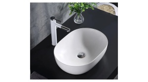 LAVOAR REA AMELIA, ALB, 48 CM, DIN CERAMICA, CALITATE SUPERIOARA - Img 6