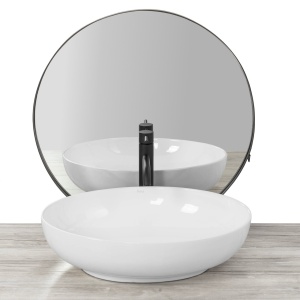 LAVOAR REA CAROLA, SLIM, 51,5 CM, ALB, DIN CERAMICA, CALITATE SUPERIOARA - Img 2