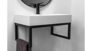 LAVOAR REA GOYA CU SUPORT, ALB, 60 CM, DIN CONGLOMERAT, CALITATE SUPERIOARA - Img 1