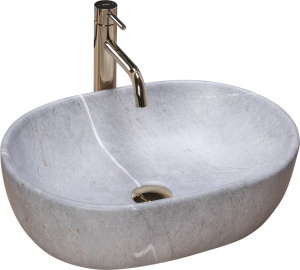 LAVOAR REA LARA, EFECT DE PIATRA GRI, 48,5 CM, DIN CERAMICA, CALITATE SUPERIOARA - Img 4