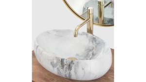 LAVOAR REA LINDA, EFECT DE MARMURA, 48,5 CM, DIN CERAMICA, CALITATE SUPERIOARA - Img 2