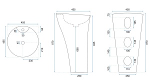 LAVOAR REA STATIV AGNES, 87CM, ALB, DIN CERAMICA, CALITATE SUPERIOARA - Img 6