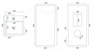 LAVOAR STATIV REA MIA, 84CM, BLACK, DIN CERAMICA, CALITATE SUPERIOARA, REA - Img 3