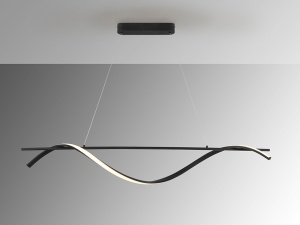 LUSTRA/PLAFONIERA BOA, 150 CM, NEGRU MAT/OPAL, DIN METAL, ALUMINIU SI SILICON, STIL MODERN - Img 4