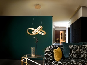 LUSTRA/PLAFONIERA LAZAS, 52 CM, AURIU/OPAL, DIN OTEL, ALUMINIU SI SILICON, STIL MODERN - Img 2