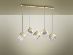 LUSTRA/PLAFONIERA PRISCILA, 116 CM, AURIU/TRANSPARENT, DIN METAL, OTEL SI STICLA, STIL MODERN - Img 3