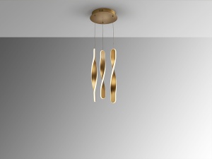 LUSTRA/PLAFONIERA TWIST, 23 CM, AURIU PERIAT/OPAL, DIN METAL, ALUMINIU SI ACRIL, STIL MODERN - Img 3