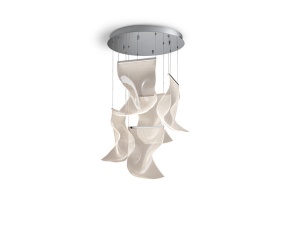 LUSTRA/PLAFONIERA VELOS, CU TELECOMANDA, 50 CM, CROM/TRANSPARENT, DIN METAL SI METACRILAT MICROIMPRIMAT, STIL MODERN - Img 4
