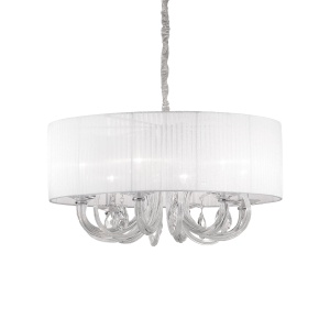 LUSTRA SWAN SP6, ALB, DIN STICLA, STIL MODERN - Img 1