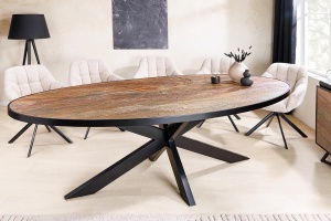 MASA DE SUFRAGERIE OVALA, MOUNTAIN SOUL 240CM, MDF, ASPECT DE PIATRA, INVICTA INTERIOR - Img 1