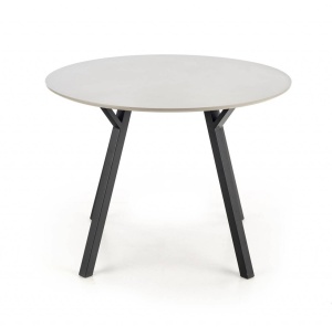 MASA DINING BALROG, GRI DESCHIS/NEGRU, 100 CM, BLAT DIN MDF LACUIT SI PICIOARE DIN METAL, STIL MODERN - Img 6