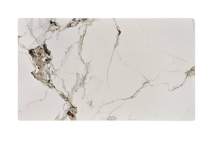 MASA DINING EMILIO, 140 CM, EFECT DE MARMURA ALBA/NEGRU, DIN MARMURA SI METAL, STIL MODERN - Img 2