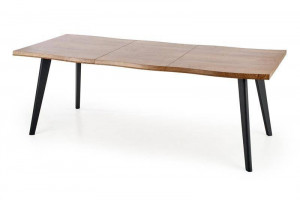 MASA DINING EXTENSIBILA DICKSON, STEJAR NATURAL/NEGRU, 120/180 CM, BLAT DIN MDF SI PICIOARE DIN METAL, STIL MODERN, HALMAR - Img 3