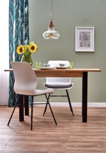 MASA DINING EXTENSIBILA GINO, STEJAR WOTAN/NEGRU, 100/135 CM, BLAT DIN PAL MELAMINAT, STIL VINTAGE - Img 3