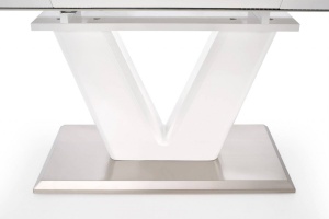 MASA DINING EXTENSIBILA MISTRAL, ALB/CROM, 160/220 CM, BLAT DIN MDF LACUIT SI PICIOR DIN METAL, STIL MODERN - Img 7