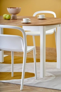 MASA DINING EXTENSIBILA RINGO, STEJAR CRAFT/ALB, 102/142 CM, DIN MDF SI FURNIR, STIL CLASIC - Img 4