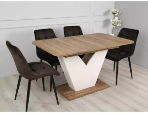 MASA DINING EXTENSIBILA VIDAR, 140/180 CM, STEJAR CRAFT/CREM, DIN PAL LAMINAT, STIL MODERN - Img 3