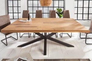 MASA DINING, GALAXY, 200CM, DIN LEMN MASIV PIN NATURAL, COD 40657, STIL INDUSTRIAL - Img 7