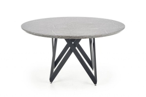 MASA DINING GUSTIMO, CU EFECT DE MARMURA GRI/NEGRU, 140 CM, BLAT DIN MDF SI PICIOARE DIN METAL, STIL MODERN - Img 6