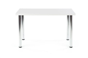MASA DINING MODEX, ALB/CROM, 120 CM, BLAT DIN PAL SI PICIOARE DIN METAL , STIL MODERN - Img 3