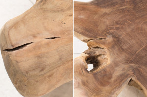 MASUTA DE CAFEA ROOT 38237 DIN LEMN MASIV DE TEC DESIGN RUSTIC - Img 3