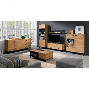 MASUTA DE CAFEA SIRAN TYP 8, STEJAR/NEGRU, STIL MODERN, TK - Img 3