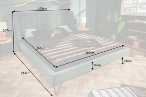 PAT( CADRU), BEAUTE 160X 200CM, COD 40764, DIN LEMN MASIV SI TEXTIL - Img 7