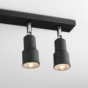PLAFONIERA ASPO, 4 BRATE, 15,5 CM, NEAGRA, DIN METAL, STIL MODERN - Img 3