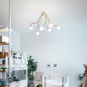 PLAFONIERA OCTOPUS PL6, MULTICOLOR, DIN METAL, STIL MODERN - Img 2