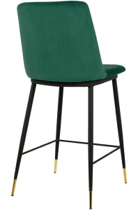 SCAUN DE BAR DIEGO 65 VERDE/NEGRU/AURIU, CU TAPITERIE DIN CATIFEA - Img 3