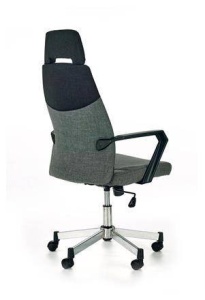 SCAUN DE BIROU OLAF, GRI/NEGRU/CROM, TAPITERIE DIN STOFA SI PICIOARE DIN METAL, STIL MODERN - Img 2