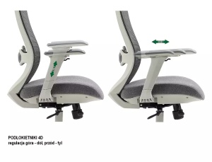 SCAUN DE BIROU PIVOTANT ERGON, GRI/GRI, TAPITERIE DIN TEXTIL SI PLASA SI PICIOR DIN PLASTIC, STIL MODERN - Img 4