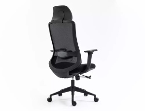 SCAUN DE BIROU PIVOTANT ERGON, NEGRU/NEGRU, TAPITERIE DIN TEXTIL SI PLASA SI PICIOR DIN PLASTIC, STIL MODERN - Img 4