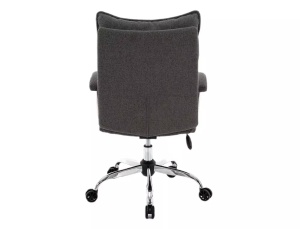 SCAUN DE BIROU PIVOTANT Q-289, GRI/CROM, TAPITERIE DIN STOFA SI PICIOR DIN METAL, STIL MODERN - Img 3