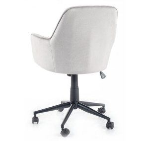 SCAUN DE BIROU PIVOTANT Q-886, GRI DESCHIS BLUVEL 03/NEGRU, TAPITERIE DIN CATIFEA SI PICIOR DIN METAL, STIL MODERN - Img 2